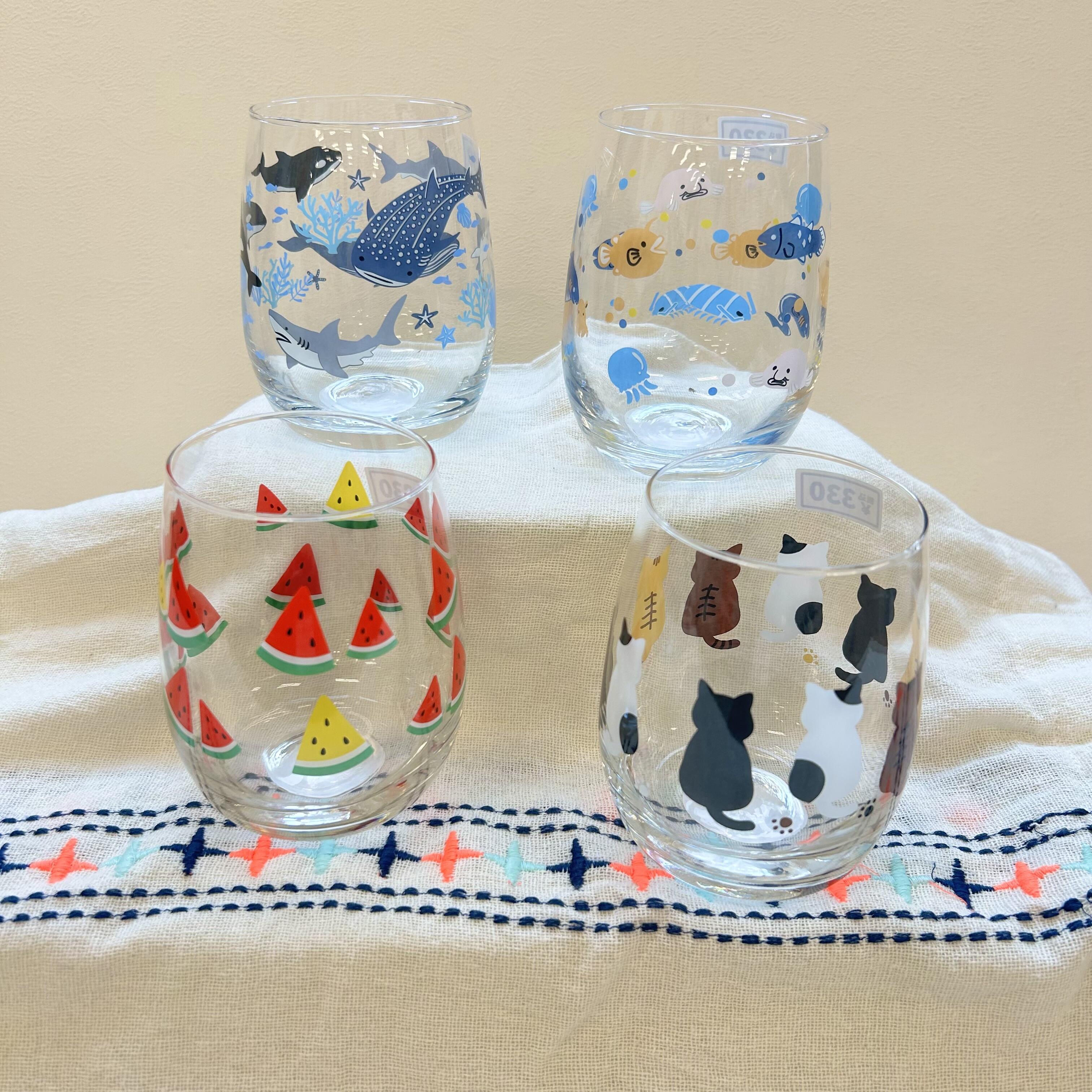 涼しげでかわいいガラスコップ入荷しました⟡.·