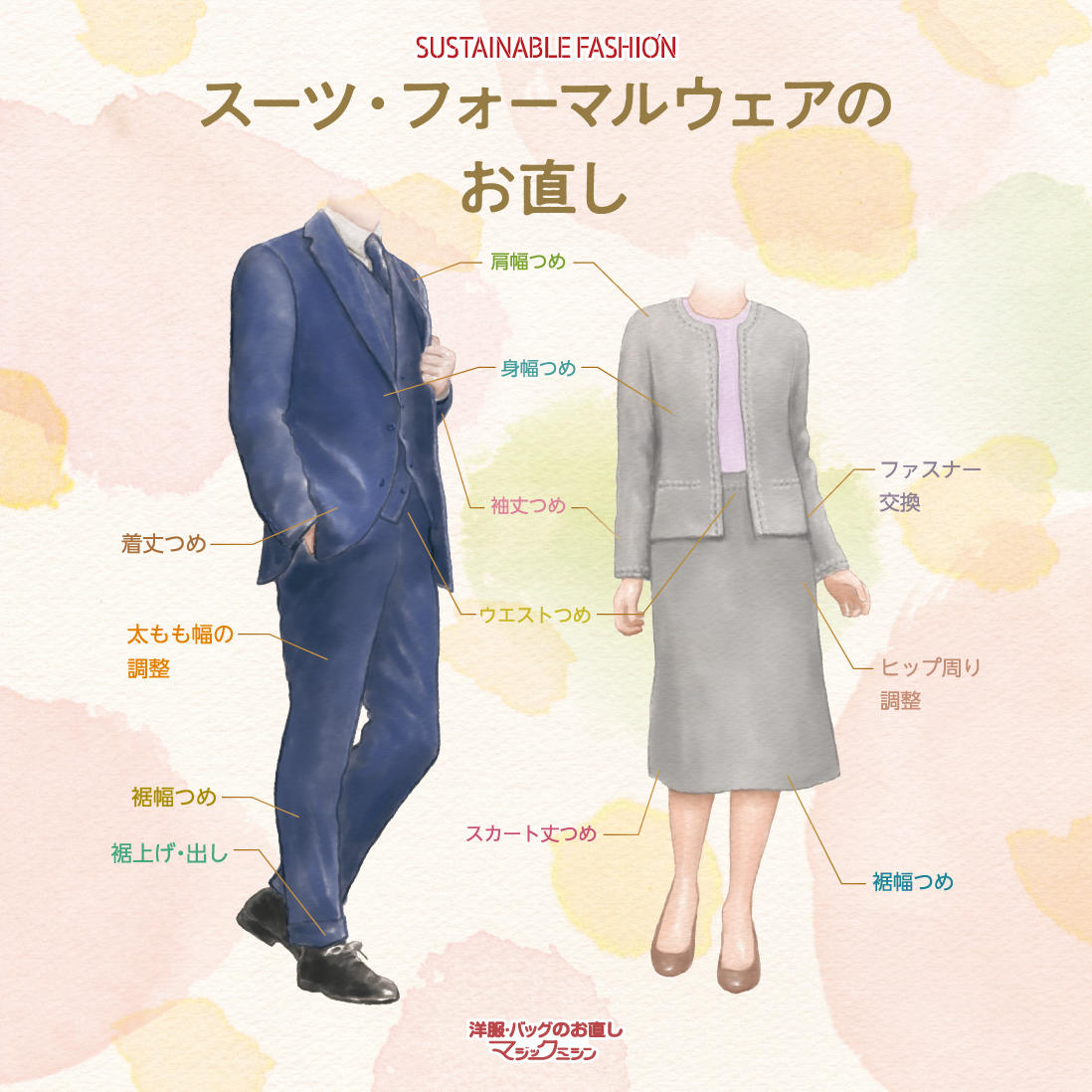 フォーマルウェアを自分サイズに！
